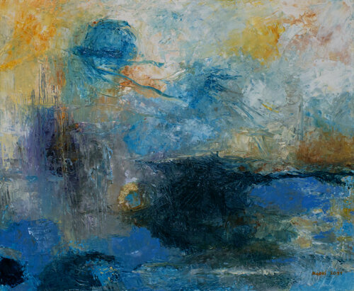 Blaues Licht par Karen Roßki, Peinture en vente sur Singulart