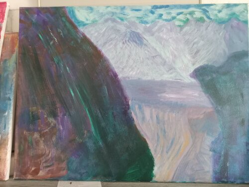 Deep into the chasm van Robert Mangold, Schilderij te koop op Singulart