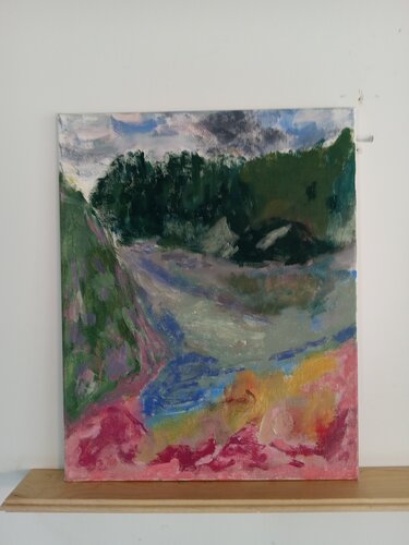 Rhode Island Lake van Robert Mangold, Schilderij te koop op Singulart
