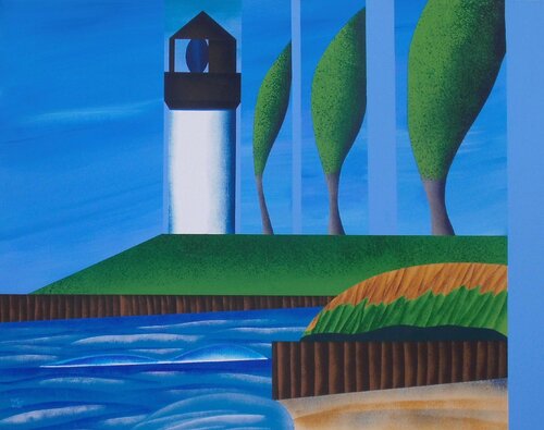 Leuchtturm - Landschaft Nr.2 by Peter Matzat, Painting for Sale on Singulart