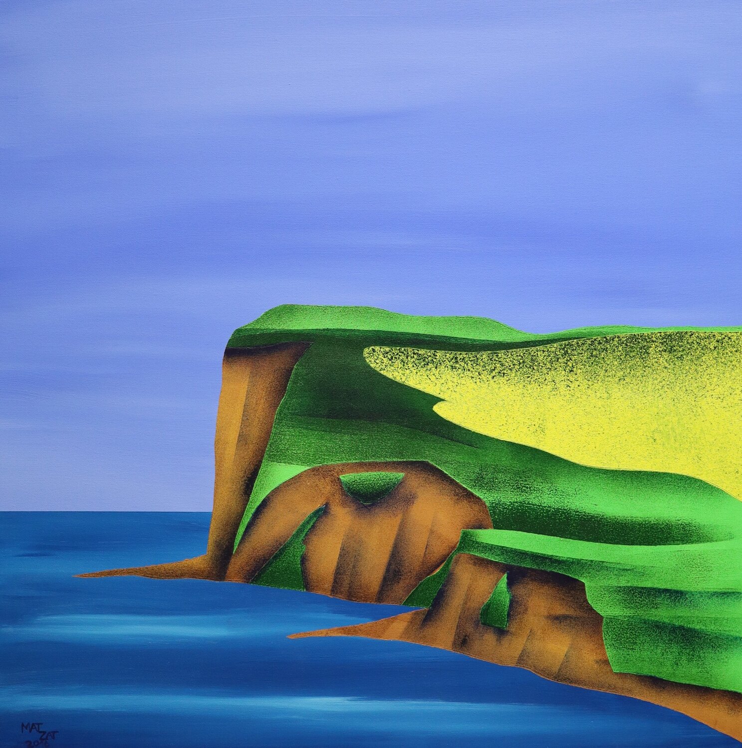 Rapsfeld am Meer Peter Matzat Original painting for sale