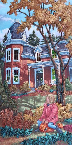 La plus grosse citrouille van Josée Tellier, Schilderij te koop op Singulart