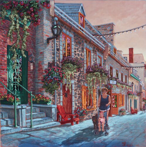 On promène la poupée van Josée Tellier, Schilderij te koop op Singulart