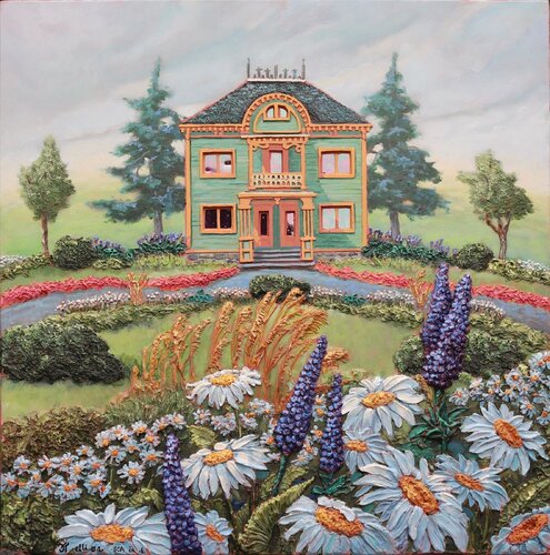 Naïve symétrie van Josée Tellier, Schilderij te koop op Singulart