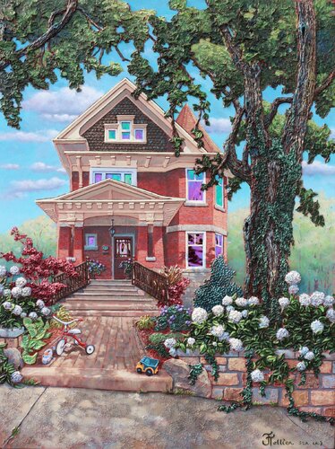 Brown gable van Josée Tellier, Schilderij te koop op Singulart