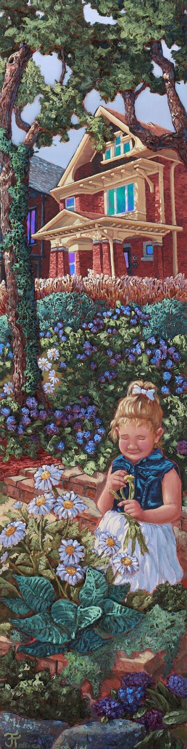 La fillette aux marguerites Josée Tellier Originalgemälde zu verkaufen
