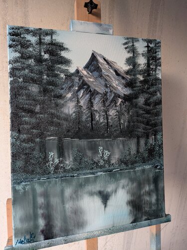 Berg- See Landschaft Ölgemälde by Sevinc Korkmaz, Painting for Sale on Singulart