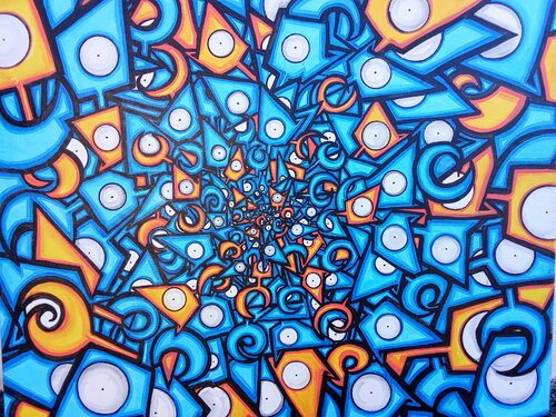 Fraktal fish van Sébastien Ruiz, Schilderij te koop op Singulart