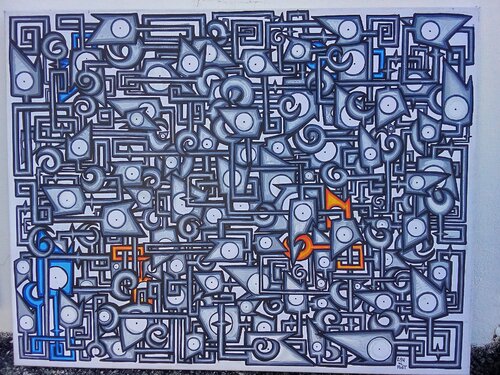 Dark fish d'équerre van Sébastien Ruiz, Schilderij te koop op Singulart