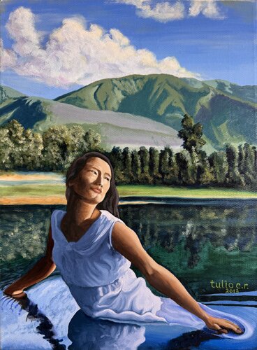 Mujer en laguna by Tulio Capcha, Painting for Sale on Singulart