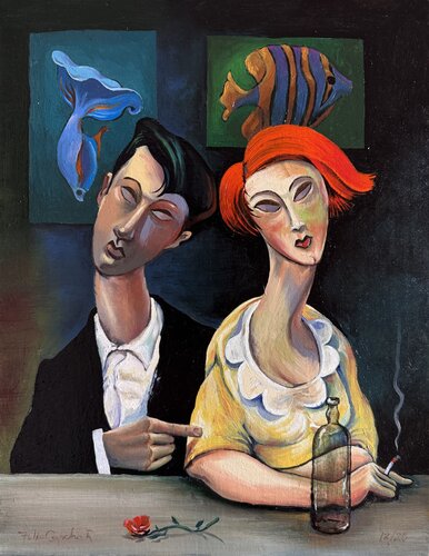 Pareja de novios by Tulio Capcha, Painting for Sale on Singulart