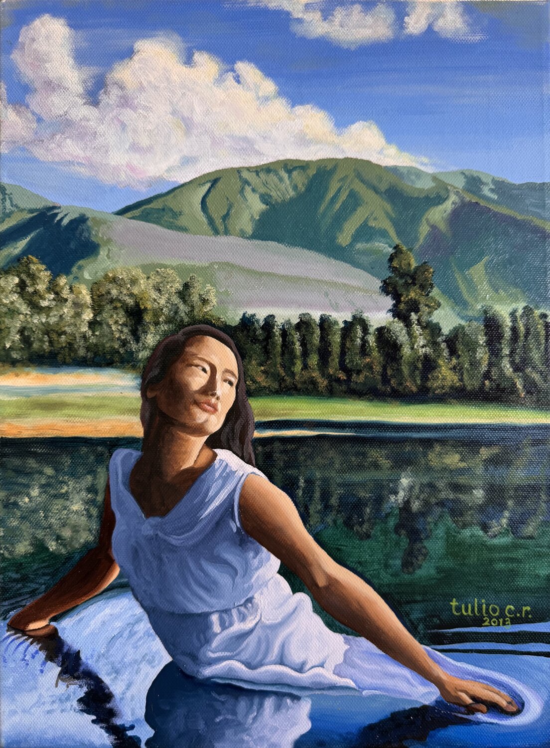 Mujer en laguna Tulio Capcha