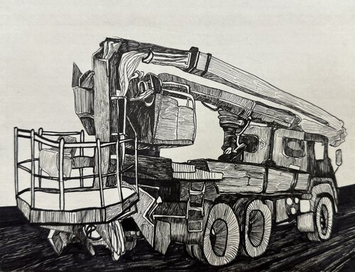 “Lift truck” by Raffi Ghazaryan, Drawing for Sale on Singulart