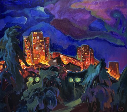 “ Night lights” di Raffi Ghazaryan, Pittura in vendita su Singulart
