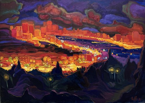 “City lights” by Raffi Ghazaryan, Painting for Sale on Singulart