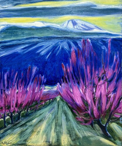 “The blossoming garden” van Raffi Ghazaryan, Schilderij te koop op Singulart