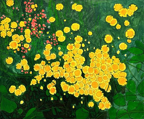 “Yellow flowers” van Raffi Ghazaryan, Schilderij te koop op Singulart