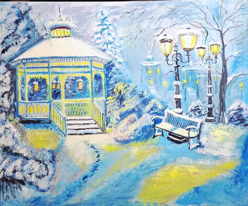 Зимняя беседка di Наталья Чепикова, Pittura in vendita su Singulart