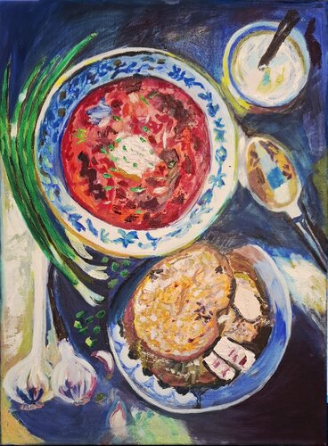 Ода украинскому борщу par Наталья Чепикова, Peinture en vente sur Singulart
