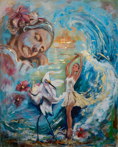 The Dream of the Statue par Aranka Fazekas, Peinture en vente sur Singulart