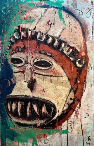 Protective mask. by Julio Cesar Cepeda Duque, Painting for Sale on Singulart