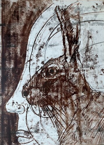 Mirando. by Julio Cesar Cepeda Duque, Drawing for Sale on Singulart