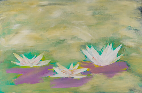 Water Lilies II di Markéta Šafáriková, Pittura in vendita su Singulart
