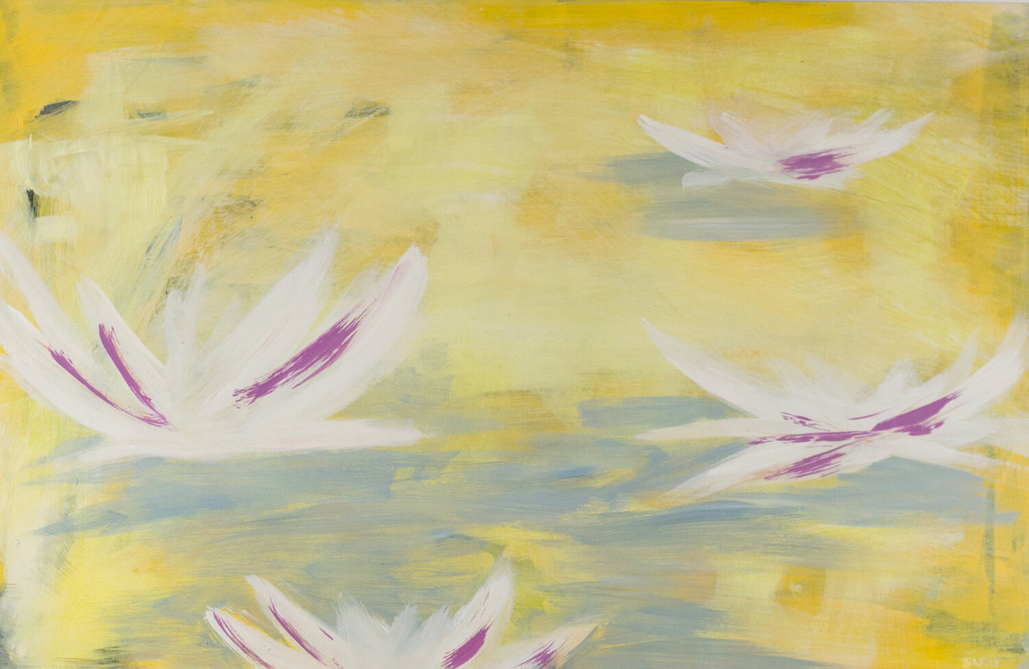Water Lilies I Markéta Šafáriková Originalgemälde zu verkaufen