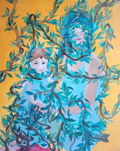 Mother and Son ( Let us be) von Chiara Silvano, Malerei kaufen auf Singulart