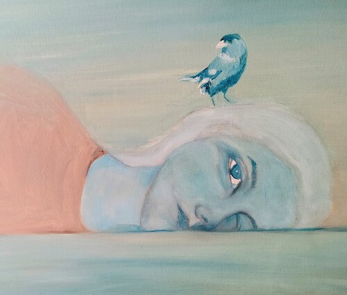 A Blue Bird van Chiara Silvano, Schilderij te koop op Singulart
