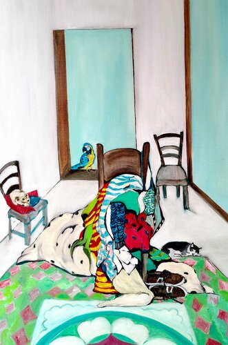 Arrivò un pappagallo by Chiara Silvano, Painting for Sale on Singulart