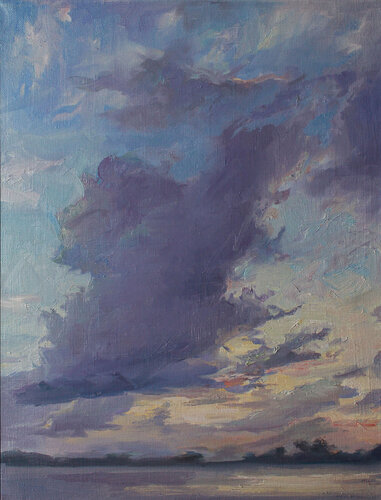 Evening over the lake di Volha Milashevich-Valentynovich, Pittura in vendita su Singulart