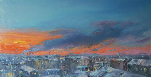 City is freezing van Volha Milashevich-Valentynovich, Schilderij te koop op Singulart