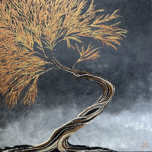 Golden Whisper di Magdolna Juhasz, Pittura in vendita su Singulart