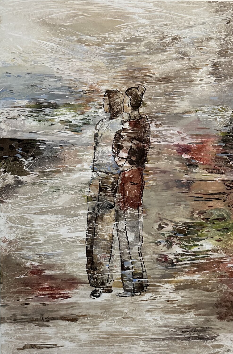 gegenseitig unterstützen Claudia Jäger Original painting for sale