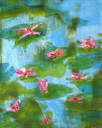 roses of the water par Wally Althoff, Peinture en vente sur Singulart