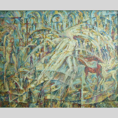 City of Passage par Mykola Kanievskyi, Peinture en vente sur Singulart