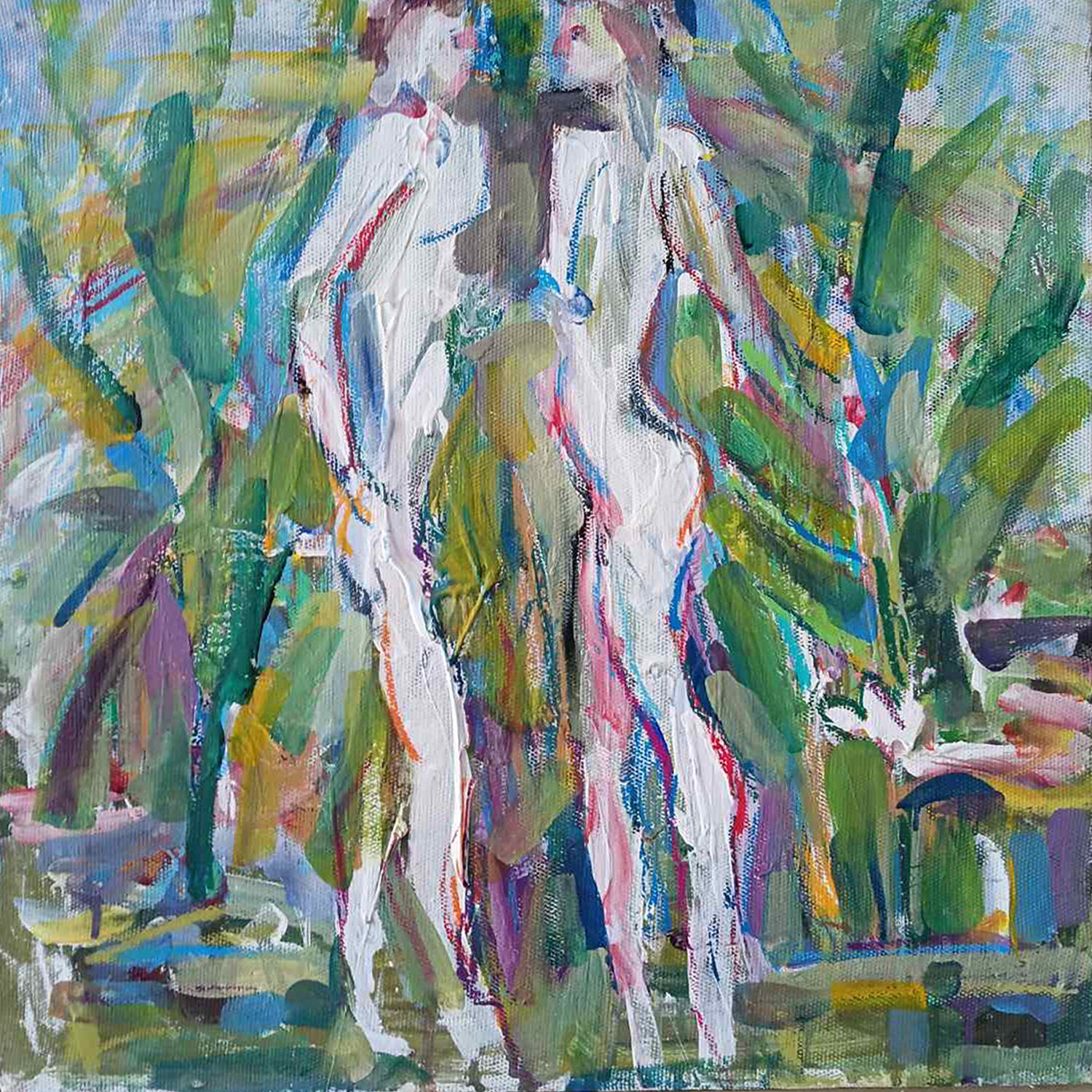 "Adam and Eve" Mykola Kanievskyi Original painting for sale