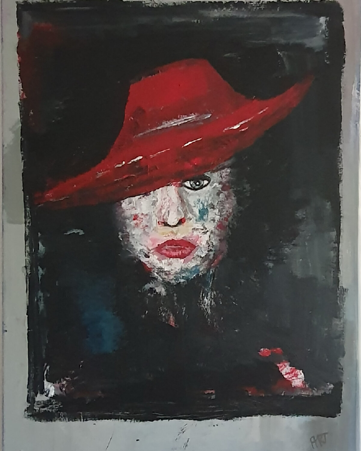 Frau mit rotem Hut Angela Rathjen