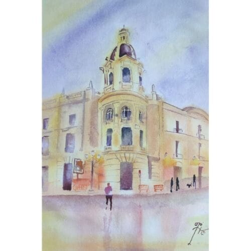 Cita en el centro par Oki Hoyos, Œuvre sur papier en vente sur Singulart