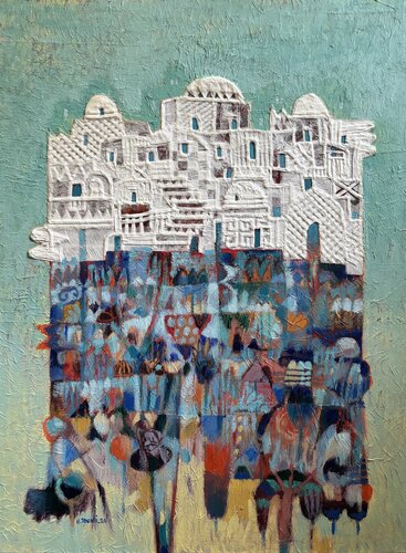 À travers la Méditerranée van Hakim Tounsi, Schilderij te koop op Singulart