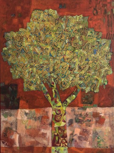 L’arbre doré par Hakim Tounsi, Peinture en vente sur Singulart