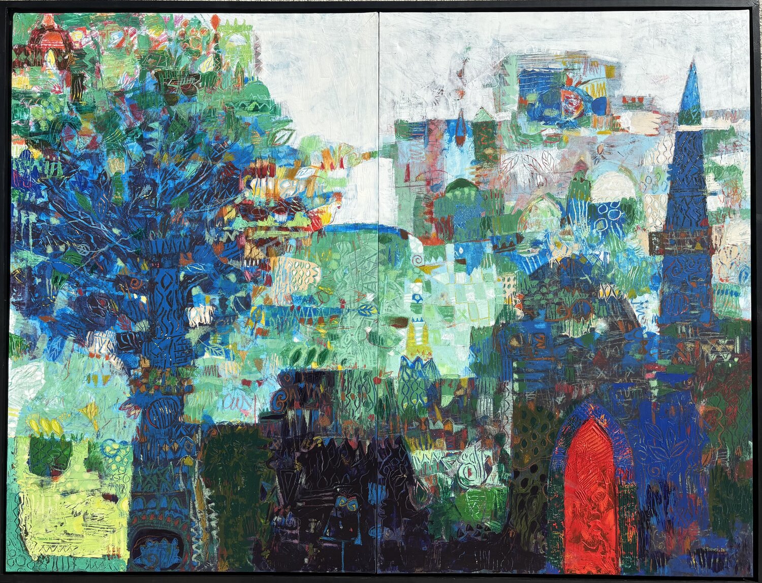 L’arbre bleu Hakim Tounsi Pintura original en venta