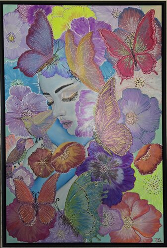 Blumen Mädchen de Tatjana Eckert, Pintura a la venta en Singulart