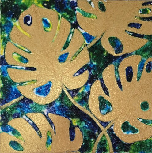 Goldene Monstera von Tatjana Eckert, Malerei kaufen auf Singulart