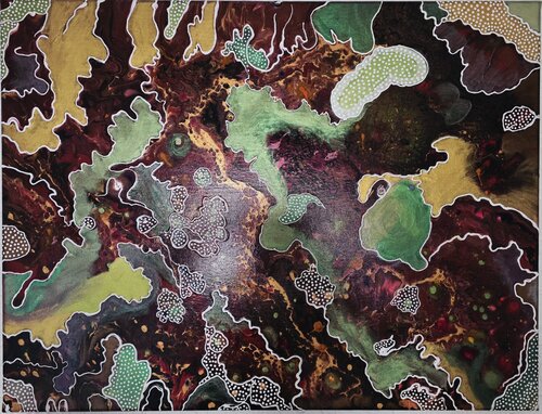 Chamäleon Hill forest Lodge by Tatjana Eckert, Painting for Sale on Singulart