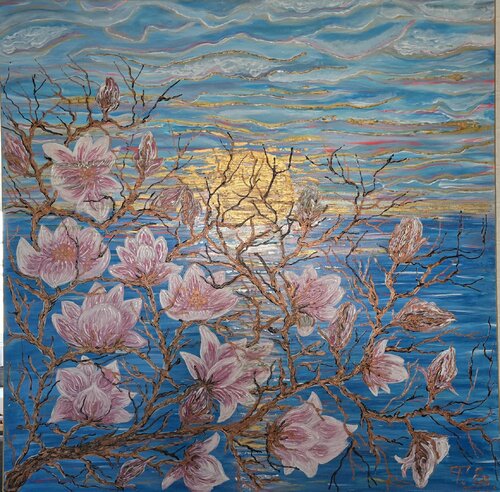 Magnolie Zeit de Tatjana Eckert, Pintura a la venta en Singulart
