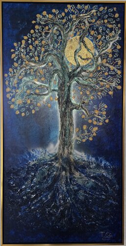 Baum im Mondschein de Tatjana Eckert, Pintura a la venta en Singulart
