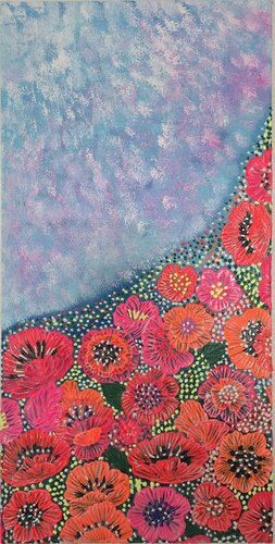 Mohnblumen Wiese von Tatjana Eckert, Malerei kaufen auf Singulart