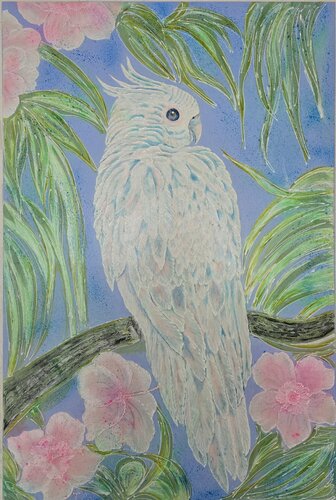 Weiße Ara Papagei de Tatjana Eckert, Pintura a la venta en Singulart